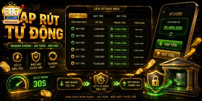 Quy trình rút thưởng HITCLUB tự động tối ưu